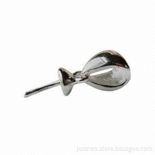Solid 925 sterling silver/pinch bail pendant connector